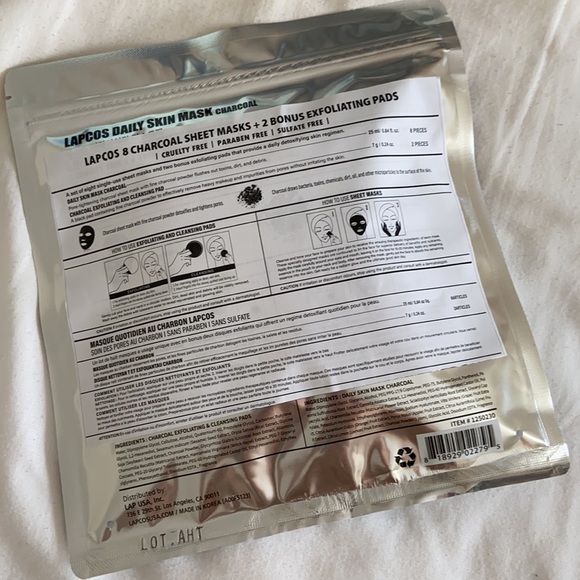 Lapcos Charcoal sheet masks + exfoliating pads - Picture 2 of 2